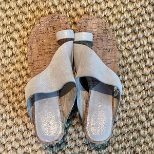 Donald Pliner Silver/ White Wedge Sandals size 10 worn once or twice